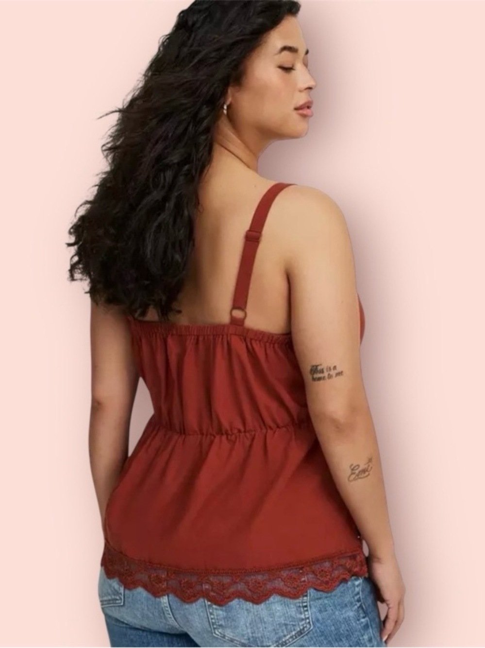 Lace-Trim Button Front Tank Top - Picture 2 of 8
